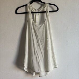 Lululemon Sz 8 White Mesh Racer Back Athletic Tank Top